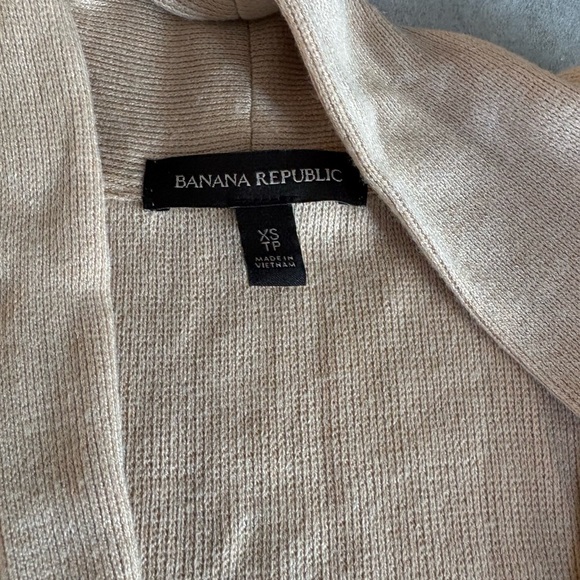 Banana Republic Light Tan EXTRA LONG RIBBED DUSTER Knit Cardigan Rayon Nylon - Picture 6 of 11